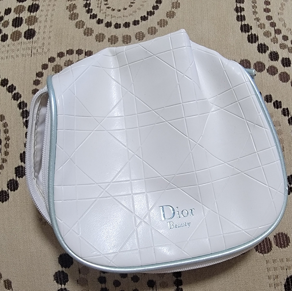 Dior White makeup jewelry zip case